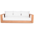 Maklaine Contemporary Off White Water Resisting Fabric Outdoor Sofa
