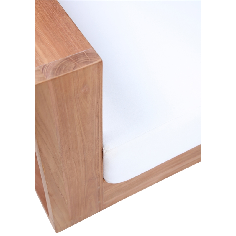 Maklaine Contemporary Off White Water Resisting Fabric Outdoor Sofa