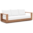 Maklaine Contemporary Off White Water Resisting Fabric Outdoor Sofa