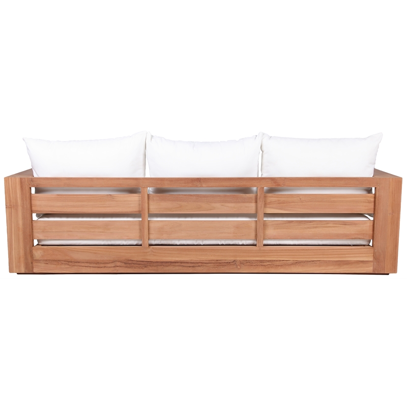 Maklaine Contemporary Off White Water Resisting Fabric Outdoor Sofa