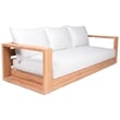 Maklaine Contemporary Off White Water Resisting Fabric Outdoor Sofa