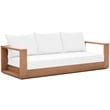 Maklaine Contemporary Off White Water Resisting Fabric Outdoor Sofa