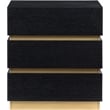 Maklaine Contemporary Rich Black Oak Engineered Wood Night Stand
