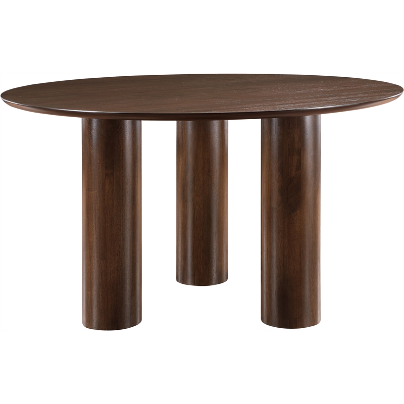 Maklaine Mid-Century Rich Brown Walnut Engineered Wood Dining Table
