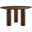 Maklaine Mid-Century Rich Brown Walnut Engineered Wood Dining Table