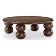 Maklaine Mid-Century Brown Engineered Wood And Oak Veneer Coffee Table