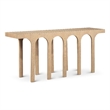 Maklaine Contemporary Rich Natural Oak Engineered Wood Console Table