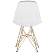 Maklaine Modern Gold Eiffel Base Dining Side Chair in Clear Finish