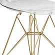 Maklaine Modern Gold Eiffel Base Dining Side Chair in Clear Finish