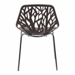Maklaine Modern Dining Side Chair With Chromed Legs in Taupe