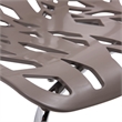 Maklaine Modern Dining Side Chair With Chromed Legs in Taupe