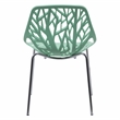 Maklaine Modern Dining Side Chair With Chromed Legs in Mint Finish