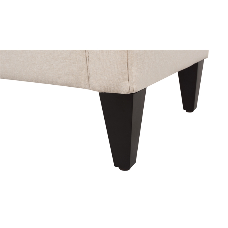 Maklaine Contemporary Tufted Roll Arm Storage Bench Sky Neutral