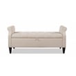 Maklaine Contemporary Tufted Roll Arm Storage Bench Sky Neutral