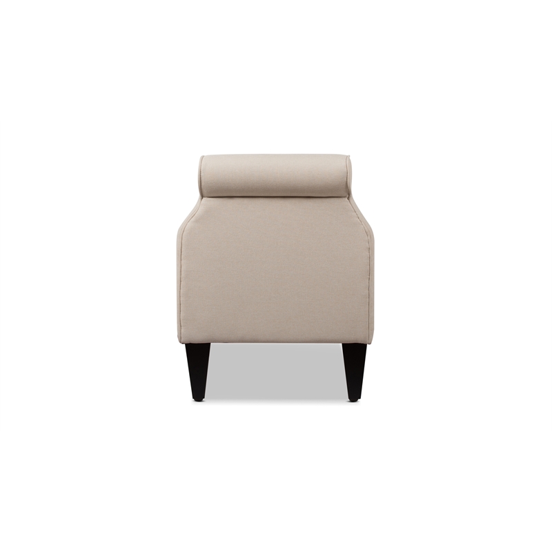 Maklaine Contemporary Tufted Roll Arm Storage Bench Sky Neutral