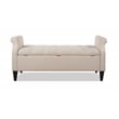 Maklaine Contemporary Tufted Roll Arm Storage Bench Sky Neutral