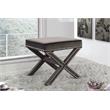Maklaine Contemporary Upholstered Velvet Ottoman / Bench in Gray Finish