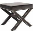 Maklaine Contemporary Upholstered Velvet Ottoman / Bench in Gray Finish