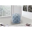 Maklaine Contemporary Velvet Ottoman/Stool in Sky Blue Finish