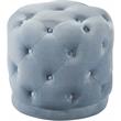 Maklaine Contemporary Velvet Ottoman/Stool in Sky Blue Finish