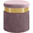 Maklaine Contemporary Upholstered Velvet Ottoman / Stool in Pink Finish