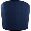 Maklaine Contemporary Upholstered Navy Velvet Swivel Accent Chair