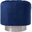 Maklaine Contemporary Upholstered Navy Velvet Swivel Accent Chair
