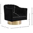 Maklaine Contemporary Upholstered Black Velvet Swivel Accent Chair