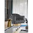 Maklaine Contemporary Upholstered Gray Velvet Swivel Accent Chair