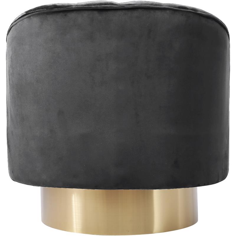 Maklaine Contemporary Upholstered Gray Velvet Swivel Accent Chair