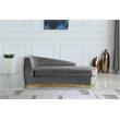 Maklaine Contemporary Curved Back Velvet Chaise in Gray and Gold