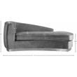 Maklaine Contemporary Upholstered Gray Velvet Chaise with Stainless Steel Base