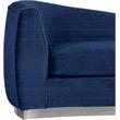 Maklaine Contemporary Upholstered Navy Velvet Chaise with Stainless Steel Base