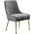 Maklaine Contemporary Velvet Dining Chair in Gray (Set of 2)