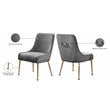 Maklaine Contemporary Velvet Dining Chair in Gray (Set of 2)