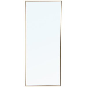Maklaine Modern 72&quot x 30&quot Rectangle Metal Frame Mirror in Brass
