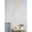 Maklaine Modern 5 Light Royal Cut Crystal LED Pendant in Gold