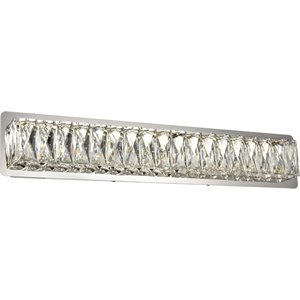 Maklaine Modern 24.4&quot Royal Cut Crystal Vanity Light in Chrome