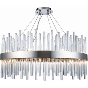 Maklaine Modern 18 Light Royal Cut Crystal Chandelier in Chrome