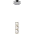 Maklaine Contemporary Elegant Cut Crystal LED Pendant in Chrome