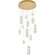 Maklaine Modern 12 Light Royal Cut Crystal LED Pendant in Gold