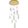 Maklaine Modern 12 Light Royal Cut Crystal LED Pendant in Gold