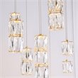 Maklaine Modern 12 Light Royal Cut Crystal LED Pendant in Gold