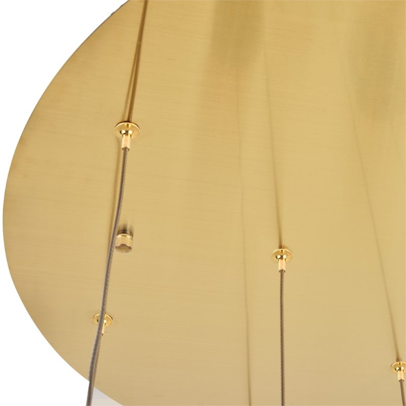 Maklaine Modern 12 Light Royal Cut Crystal LED Pendant in Gold