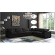 Maklaine Contemporary Standard Black Velvet Modular Sectional