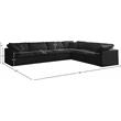 Maklaine Contemporary Standard Black Velvet Modular Sectional