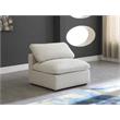 Maklaine Contemporary Standard Cream Velvet Modular Armless Chair