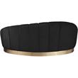 Maklaine Contemporary Upholstered Black Velvet Chaise with Stainless Steel Base