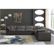Maklaine Contemporary Standard Gray Velvet Modular Sectional