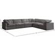 Maklaine Contemporary Standard Gray Velvet Modular Sectional